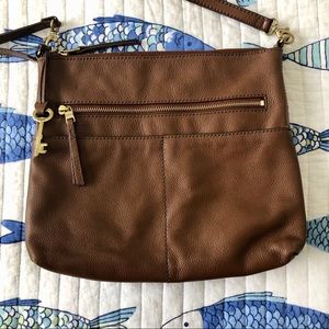 FOSSIL Fiona brown leather satchel bag